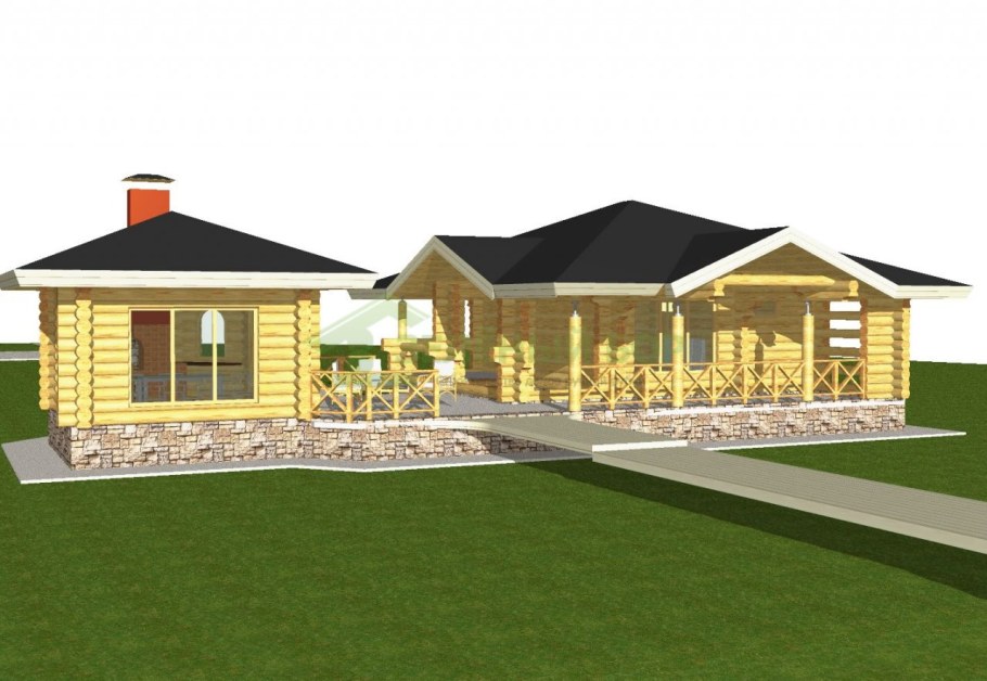 Баня с террасой и бассейном под одной крышей проекты