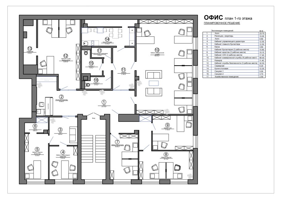 Схема помещения строительной организации