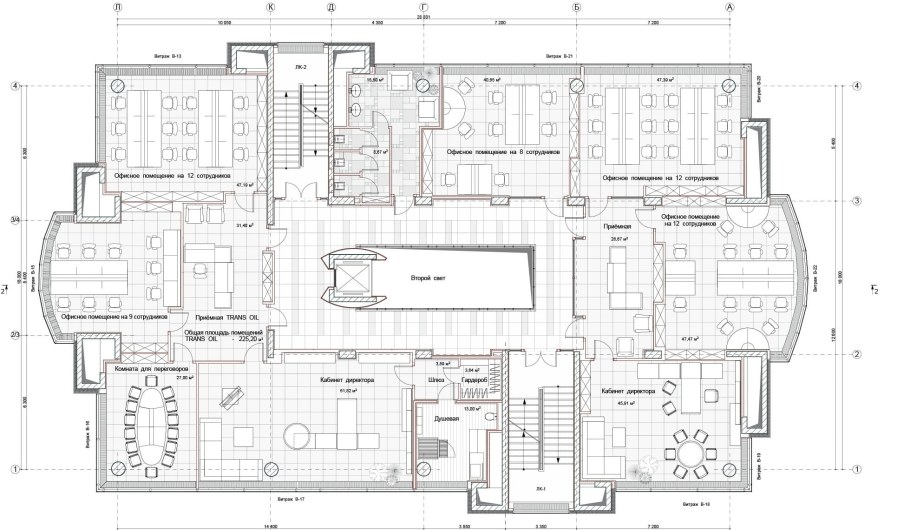Планировка офисного здания
