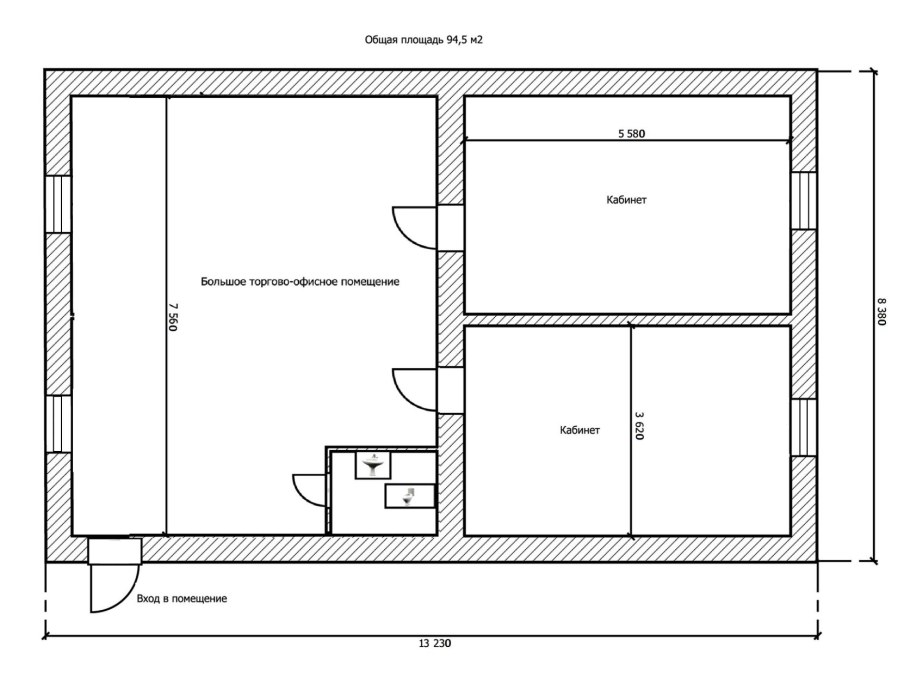 Схема офиса на две комнаты