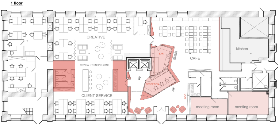 План офиса рекламного агентства