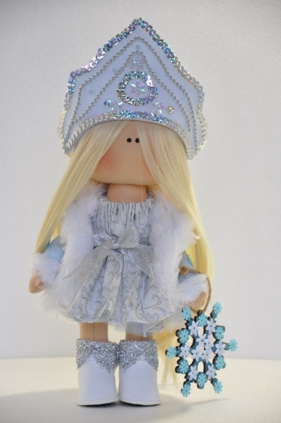 Текстильная кукла Снегурочка