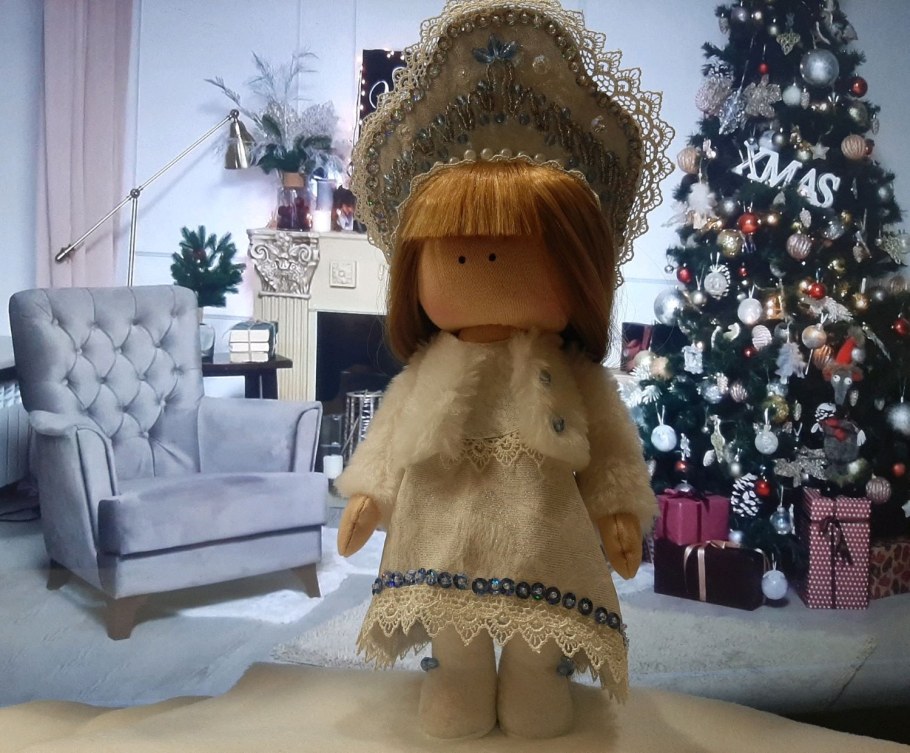 Текстильная кукла Снегурочка