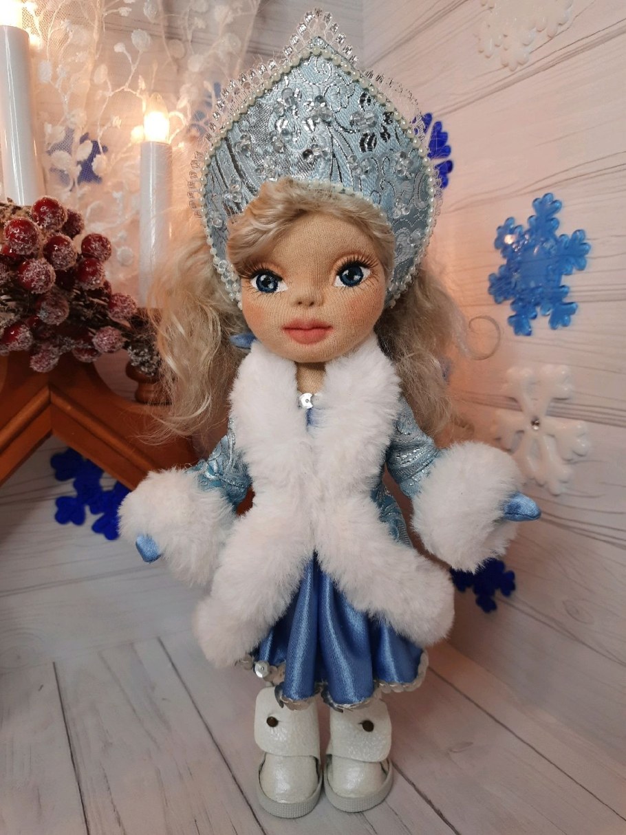 Тряпичная кукла Снегурочка
