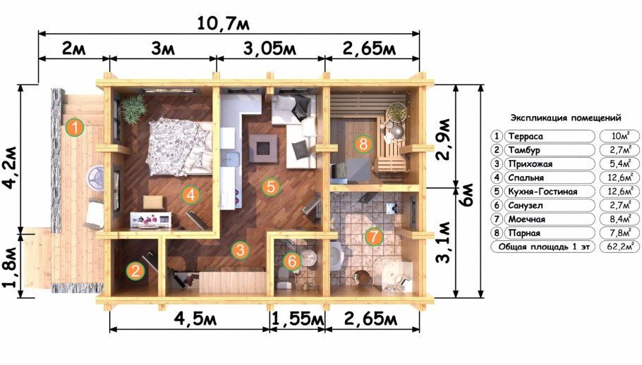 Баня 6 на 10 планировка