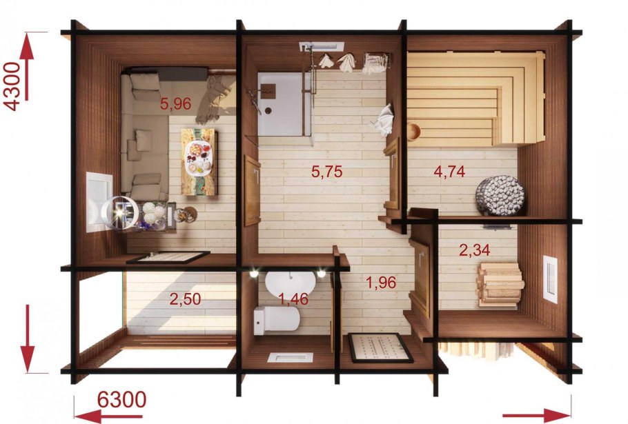 Дом баня 36м2 планировка