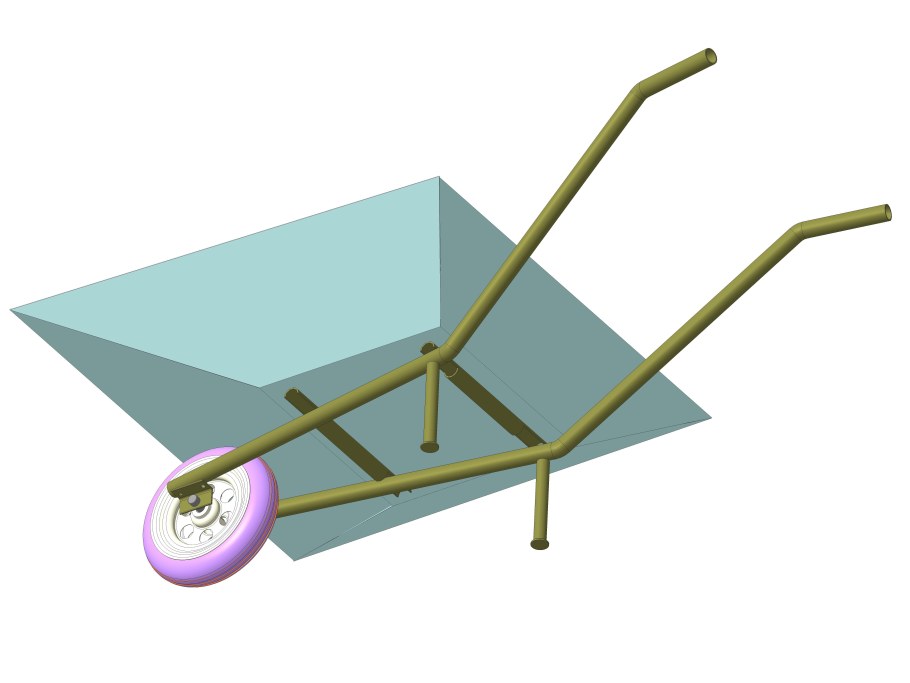 Чертеж одноколесной садовой Тачки