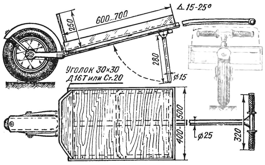 Чертёж короба для садовой Тачки