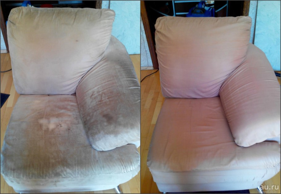 Химчистка мебели до и после