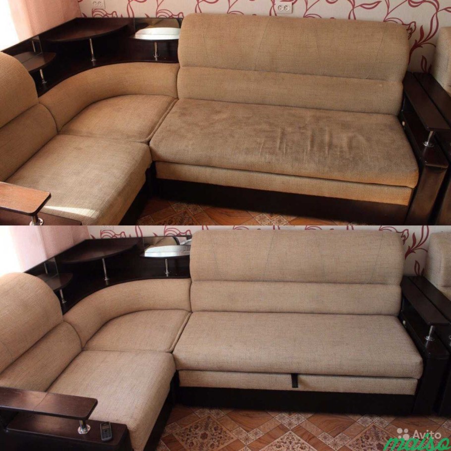 Химчистка мягкой мебели до и после