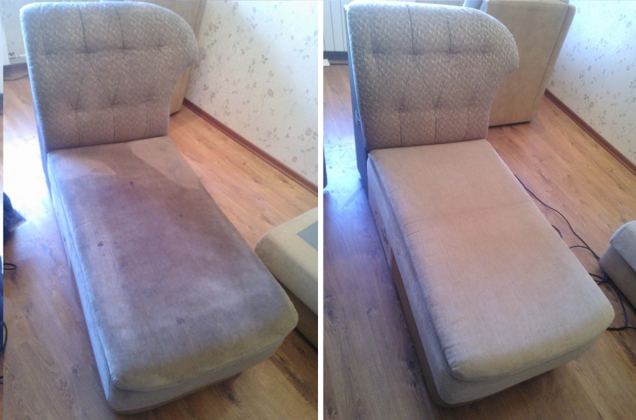 Химчистка мягкой мебели до и после