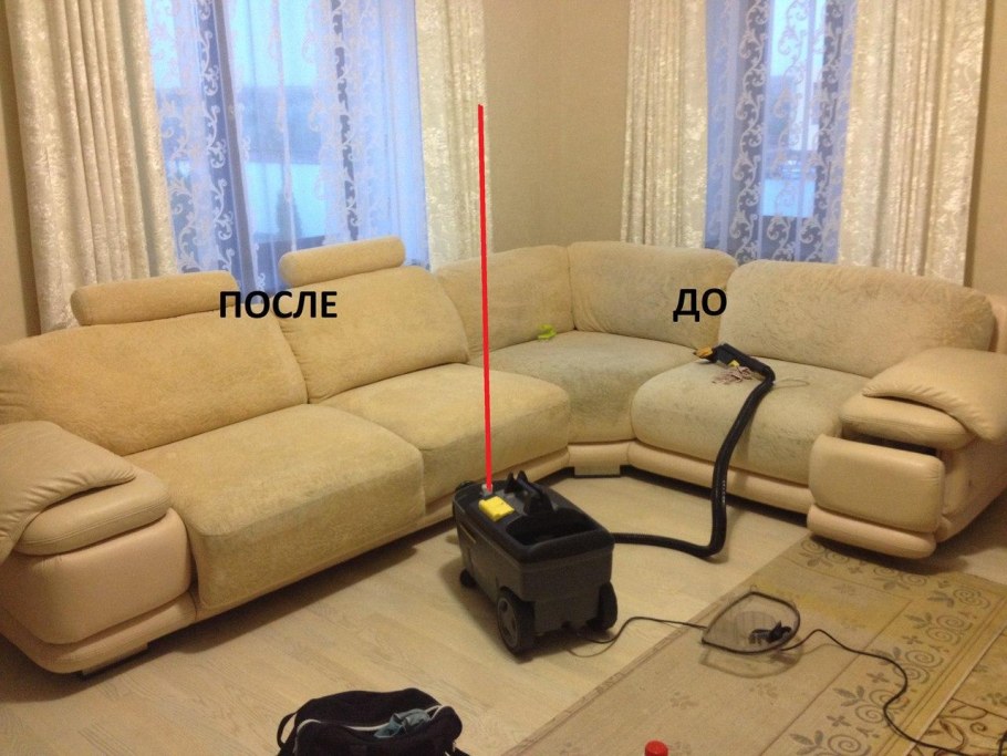 Химчистка матраса до и после