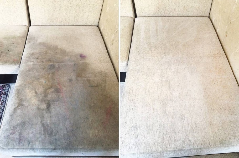 Химчистка мягкой мебели до и после