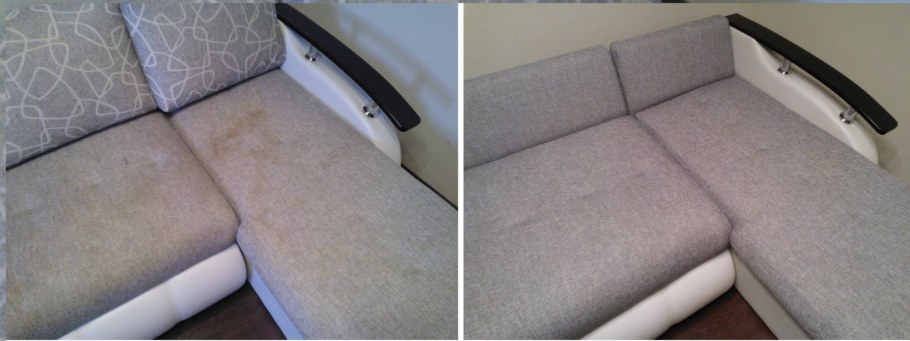 Чистый диван до и после