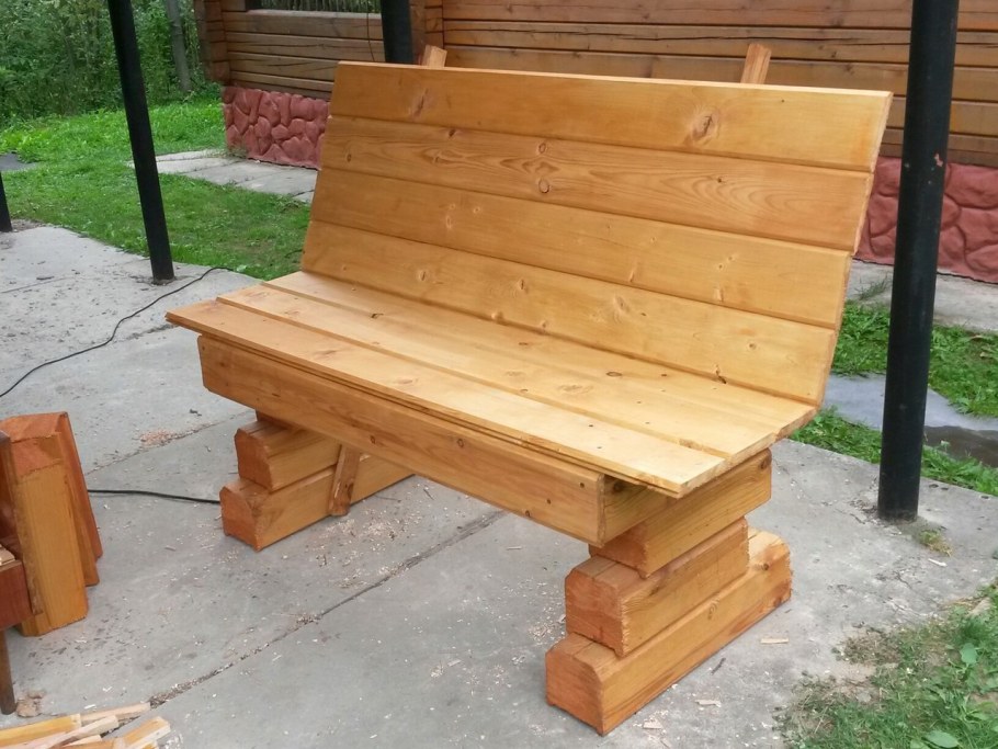 Лавочка из бруса