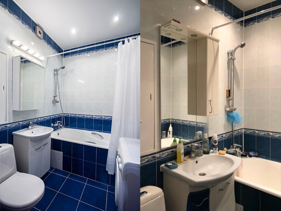 Ванная до и после ремонта
