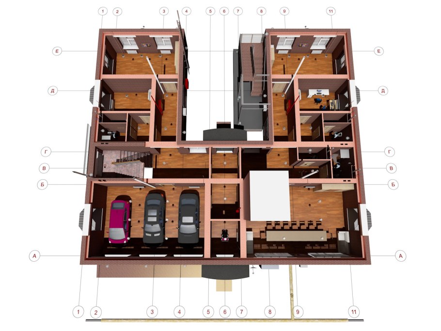 План двухэтажного офисного здания