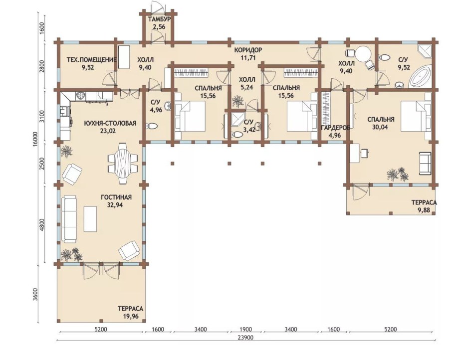 Планировка г образного дома одноэтажного 100кв