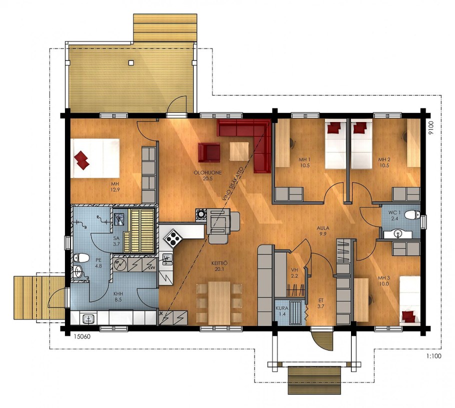 Финский дом планировка