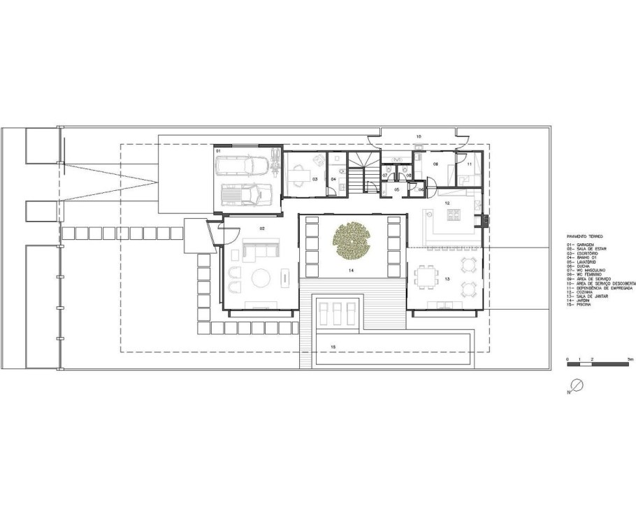 Планировка дома с внутренним двором