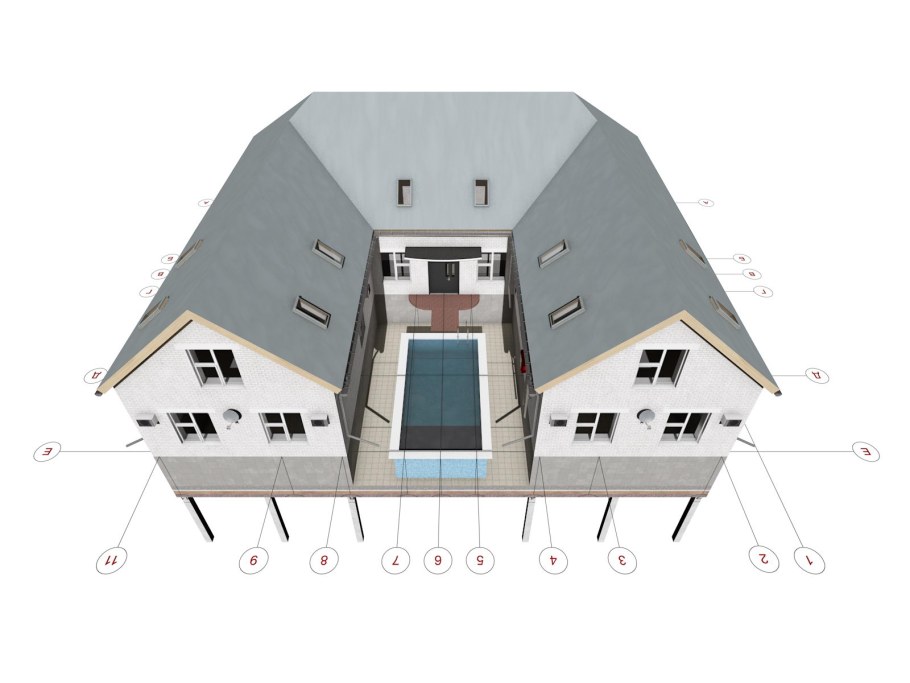 П-образный дом проект