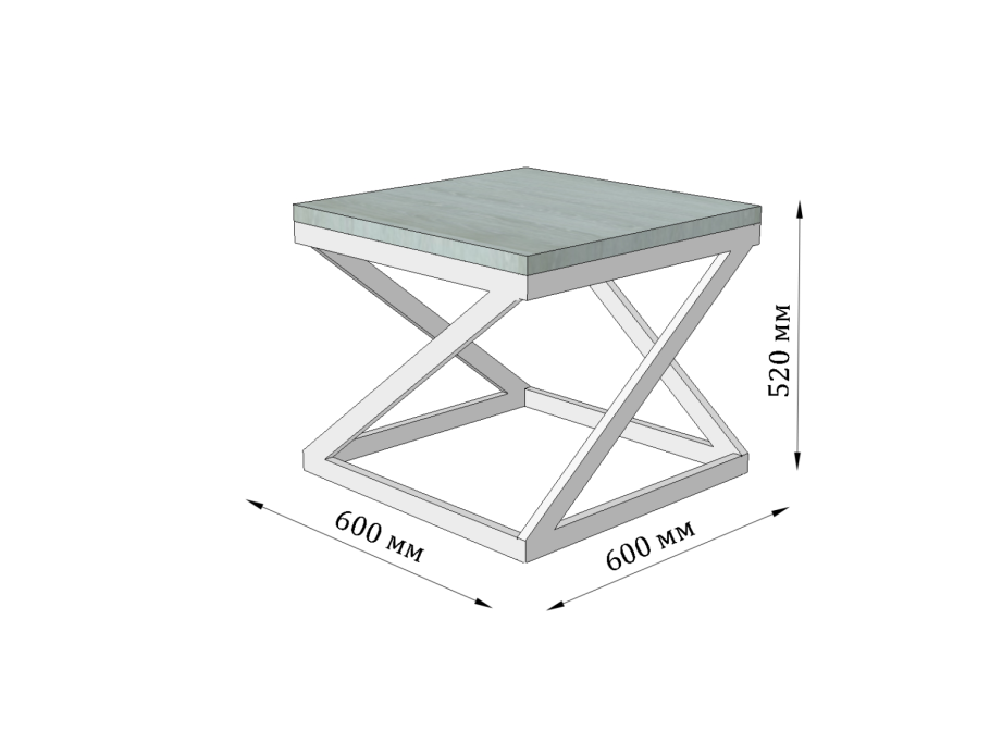 Барный стол в стиле лофт чертеж