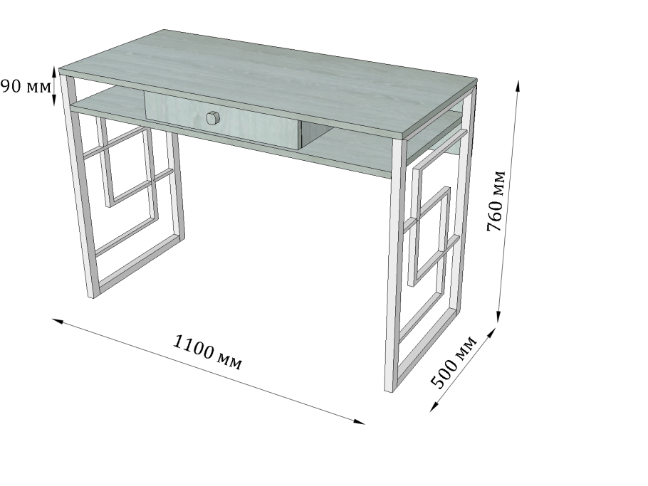 Стол лофт чертеж