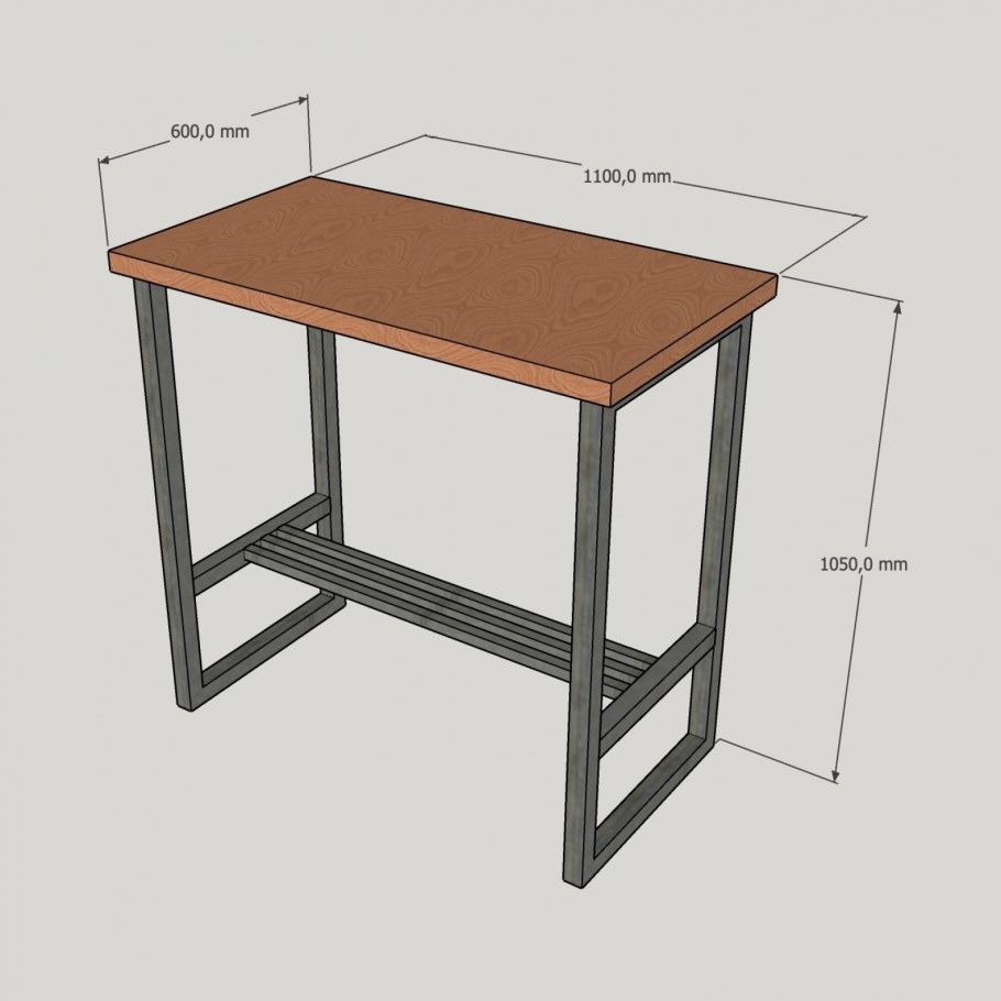 Барный стол лофт чертеж