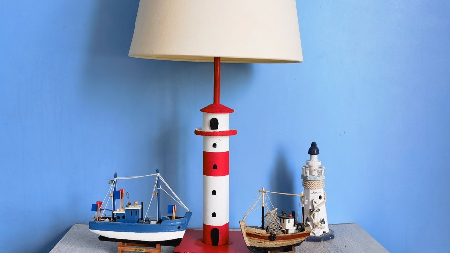 Seashop / предмет декора в морском стиле "Маяк" с led подсветкой 31 см, металл