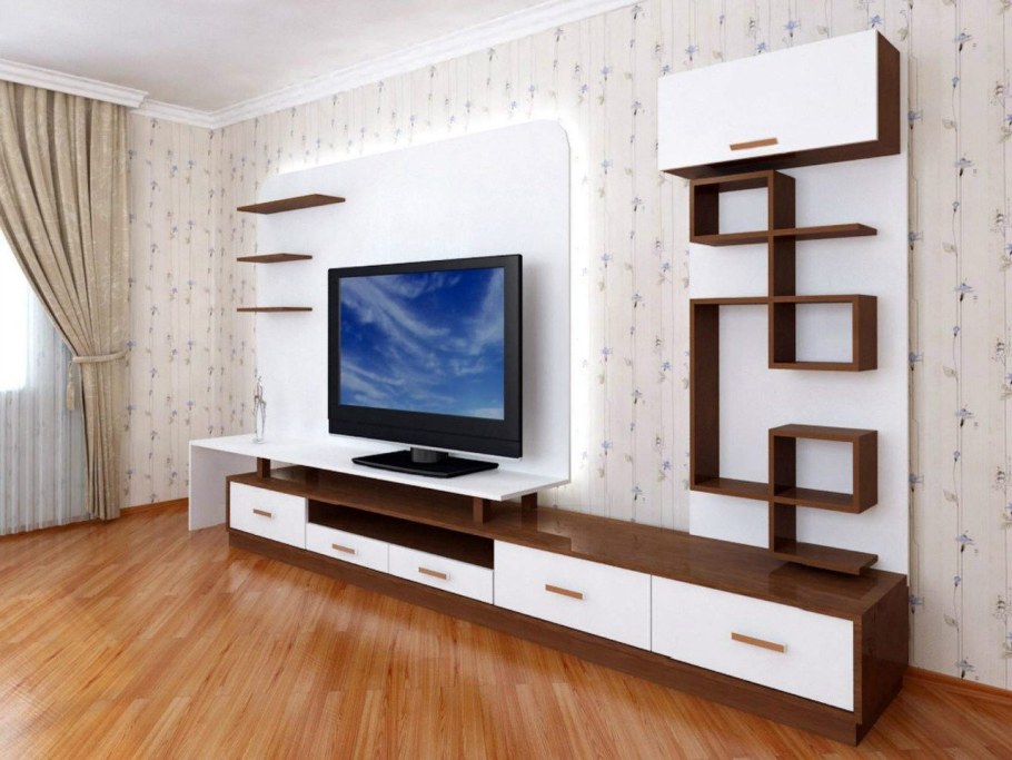 Тумба под телевизор с полками