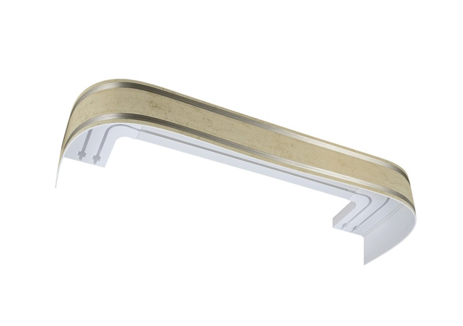 Карниз "Лиана" с поворотами (багетная планка 7см) 2,0 венге 3-х рядный