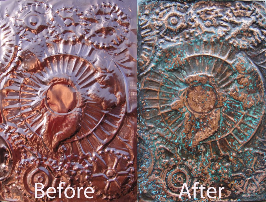 Медь фактура патинированная