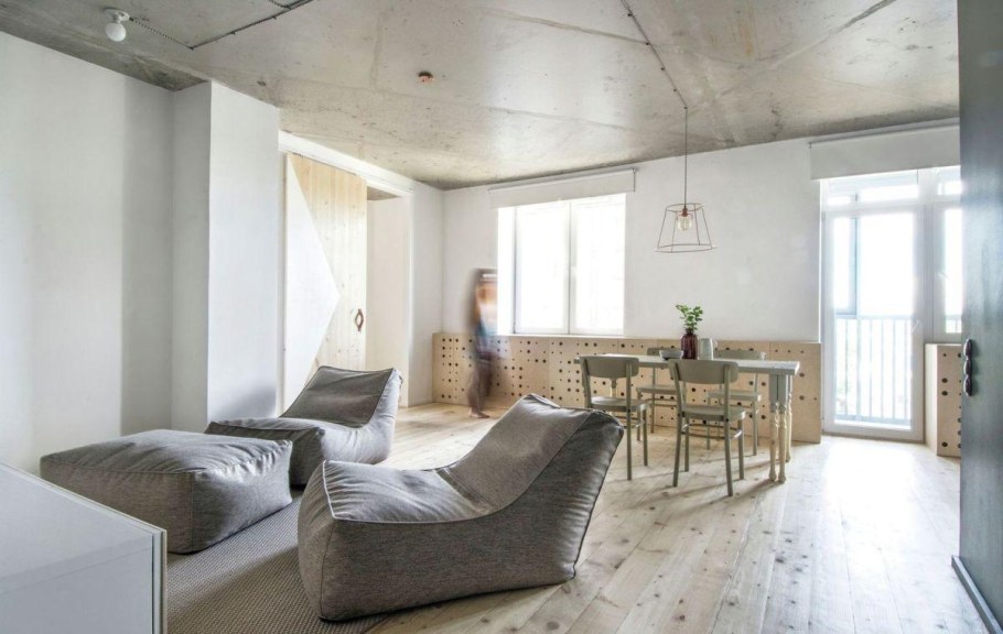 Интерьер лофт гостиная 15кв