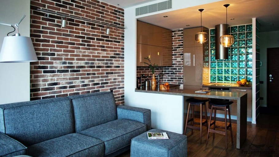 Однушка стиль лофт зал