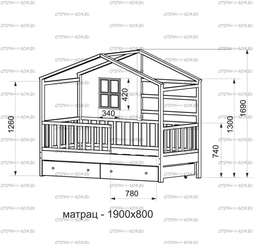 Кровать домик Элис