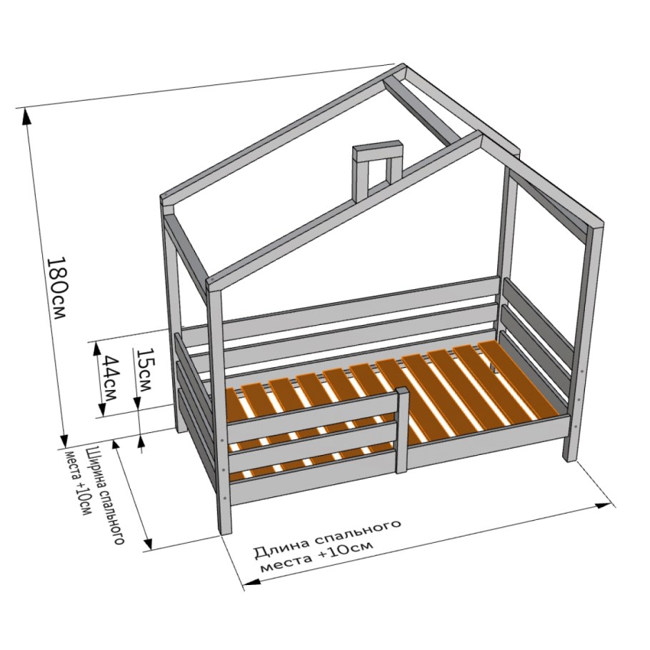 Каркас детской кроватки домик