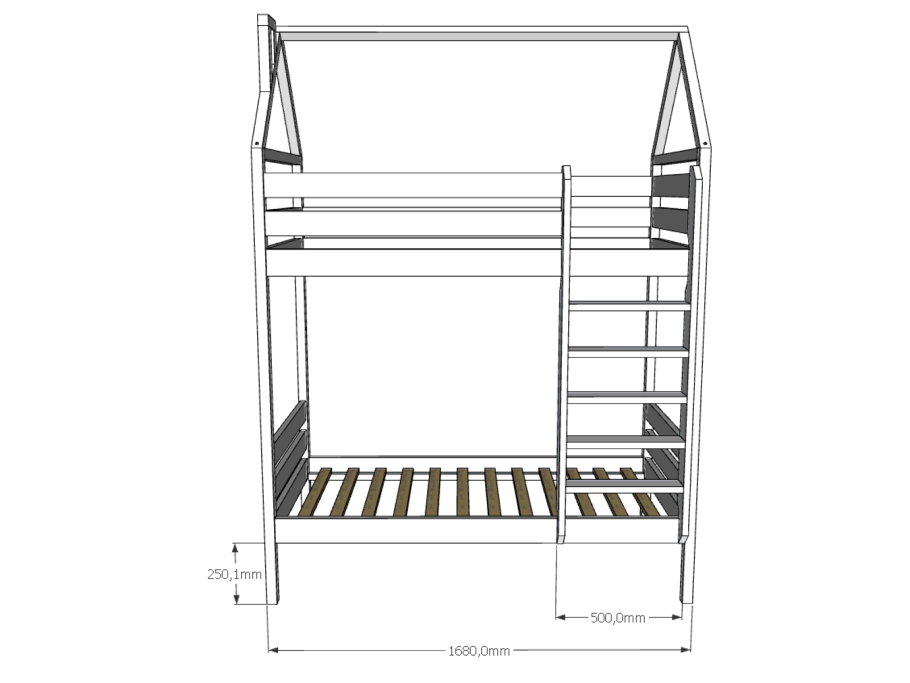Кровать домик (80 х 180) чертежи