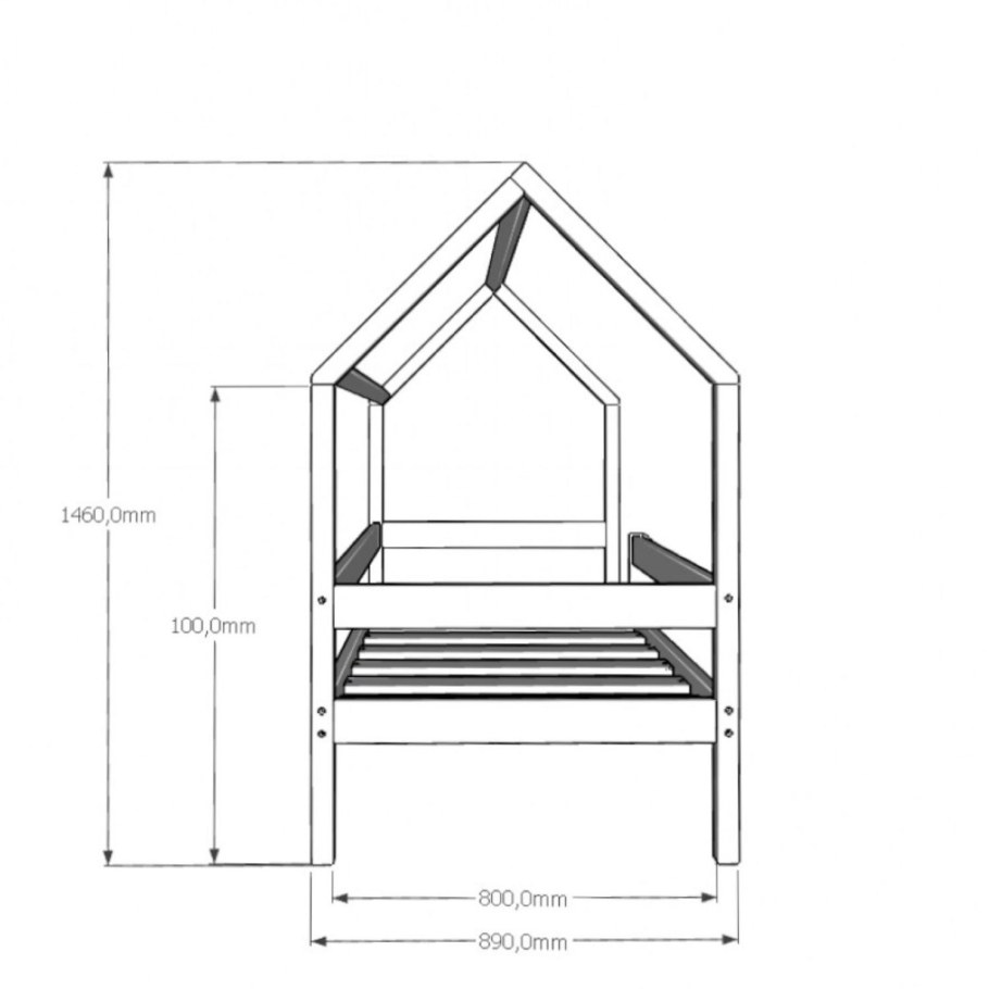 Кровать домик чертеж 160 80