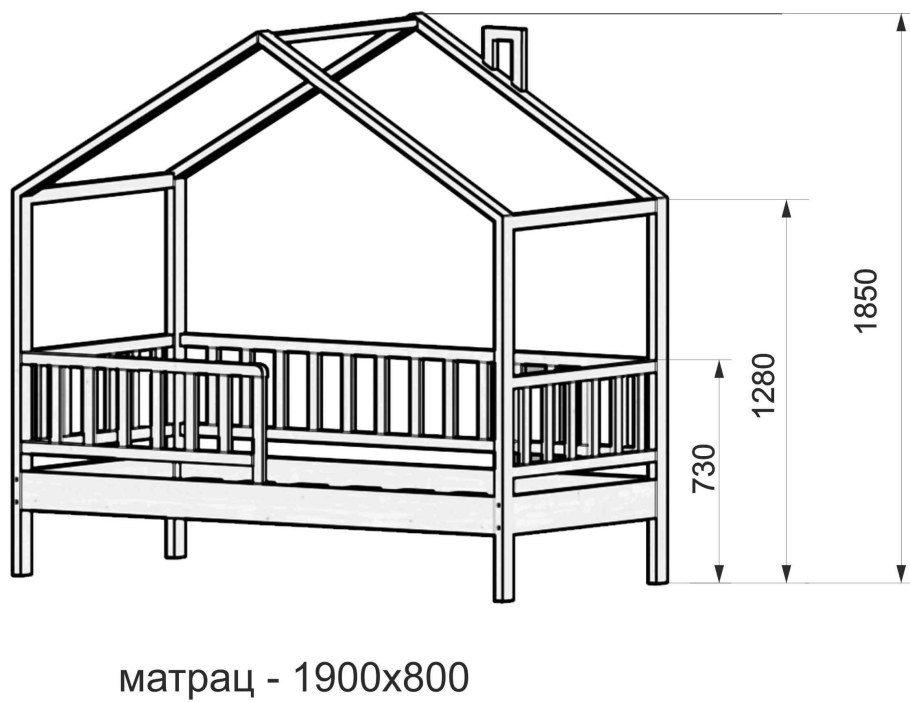 Двухъярусная кровать чертежи с размерами 190х80