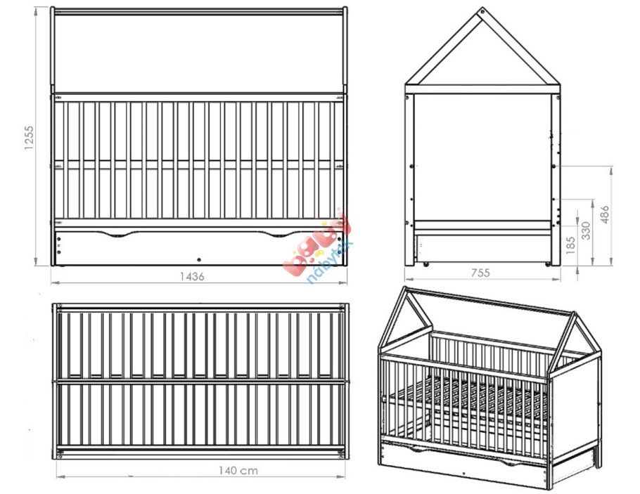 Кровать-домик Теремок-2
