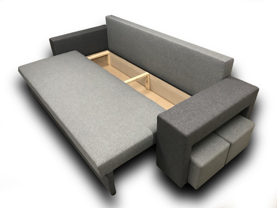 Угловой диван с пуфиком