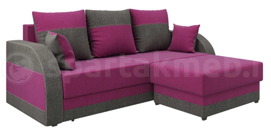 Угловой диван с приставным пуфом в комплекте