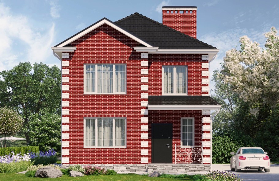 Дом кирпичный двухэтажный