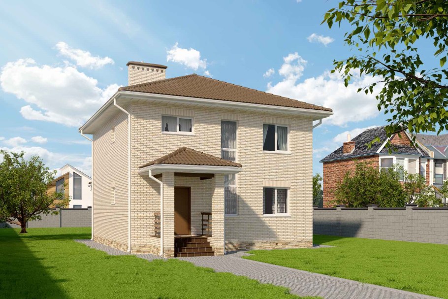 Фасады двухэтажных домов