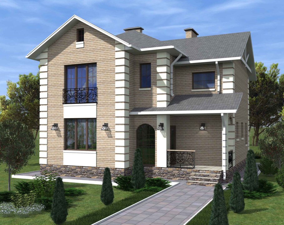 Дом кирпичный двухэтажный