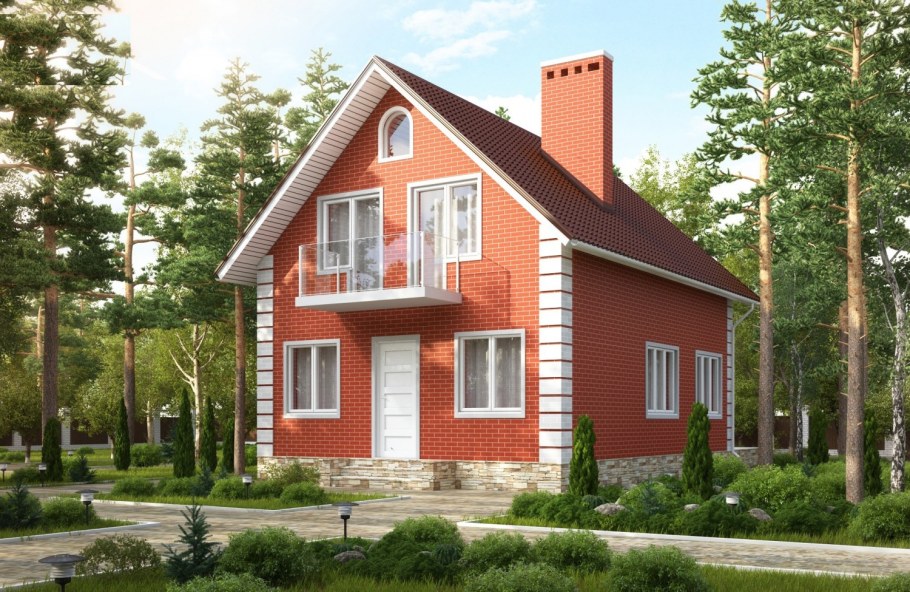 Двухэтажные дома из кирпича