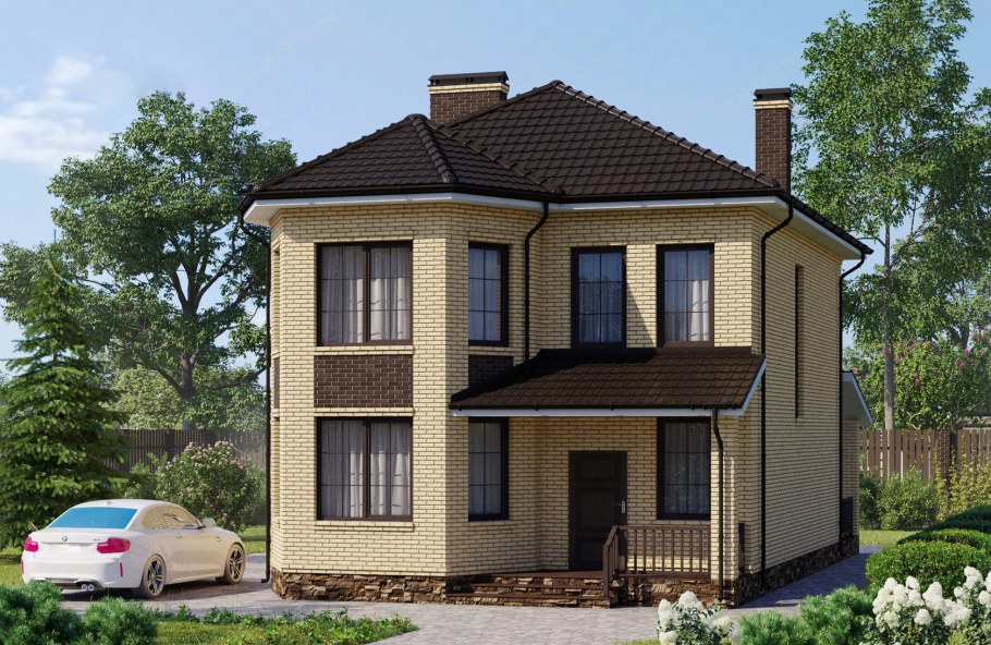 Коттедж кирпичный двухэтажный