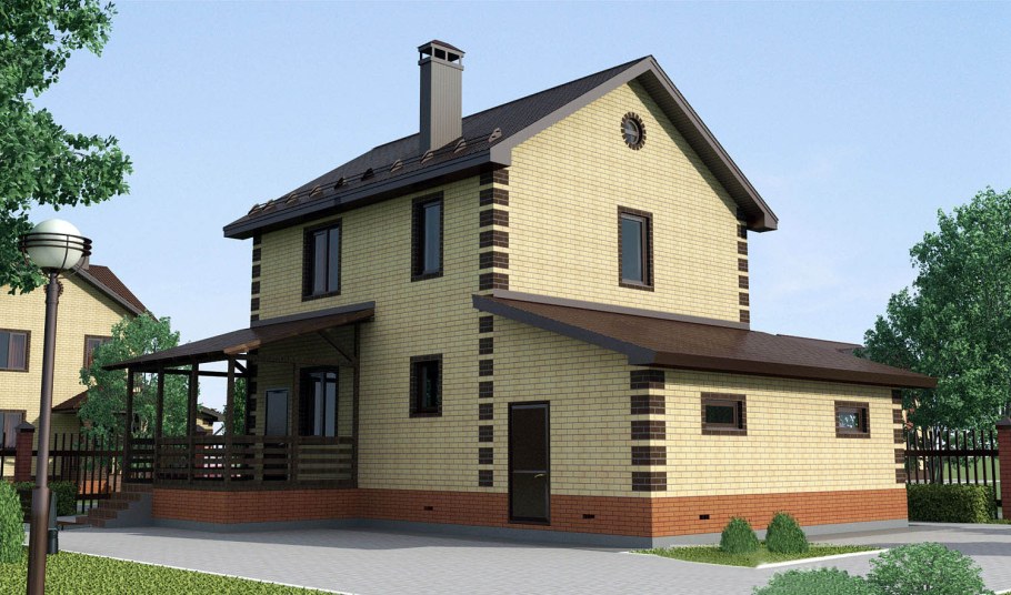 Дом двухэтажный Новация с эркером