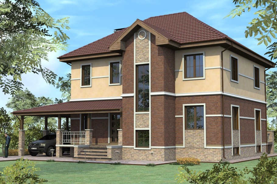 Проекты кирпичных коттеджей