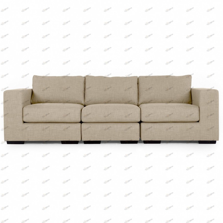 Диван прямой трехместный серый Blues Velutto